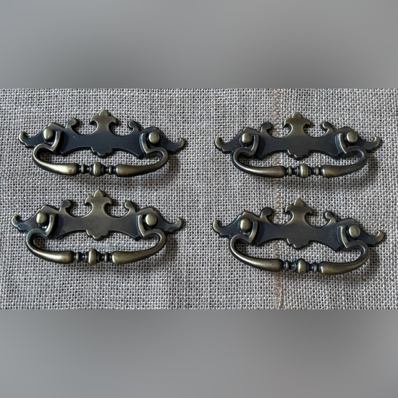 Vintage Other - Amerock RD 1968 Canada Antique Brass Drawer Pull Set Of 4 Farmhouse Cottage Core